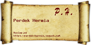 Perdek Hermia névjegykártya